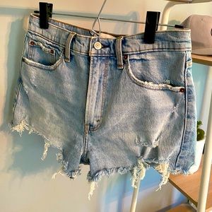High waisted jean shorts